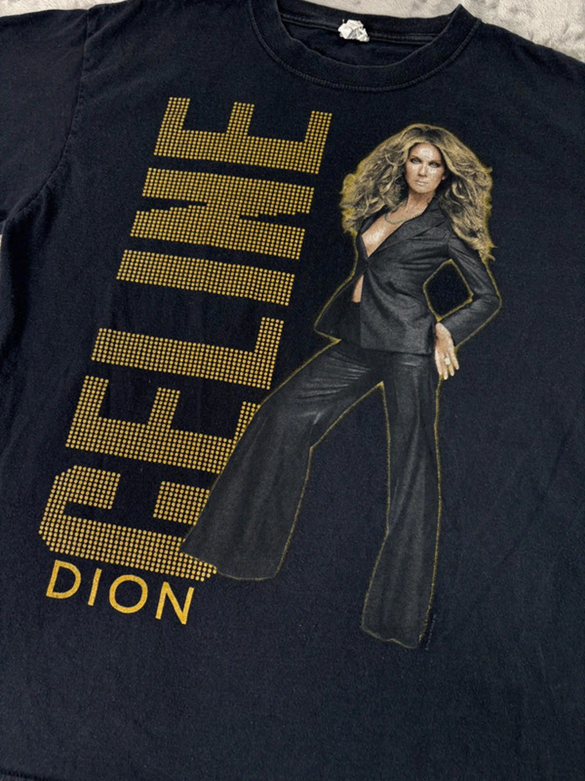 Celine Dion World Tour 2009 T-Shirt Men’s (L) Black Double-Sided Concert Tee