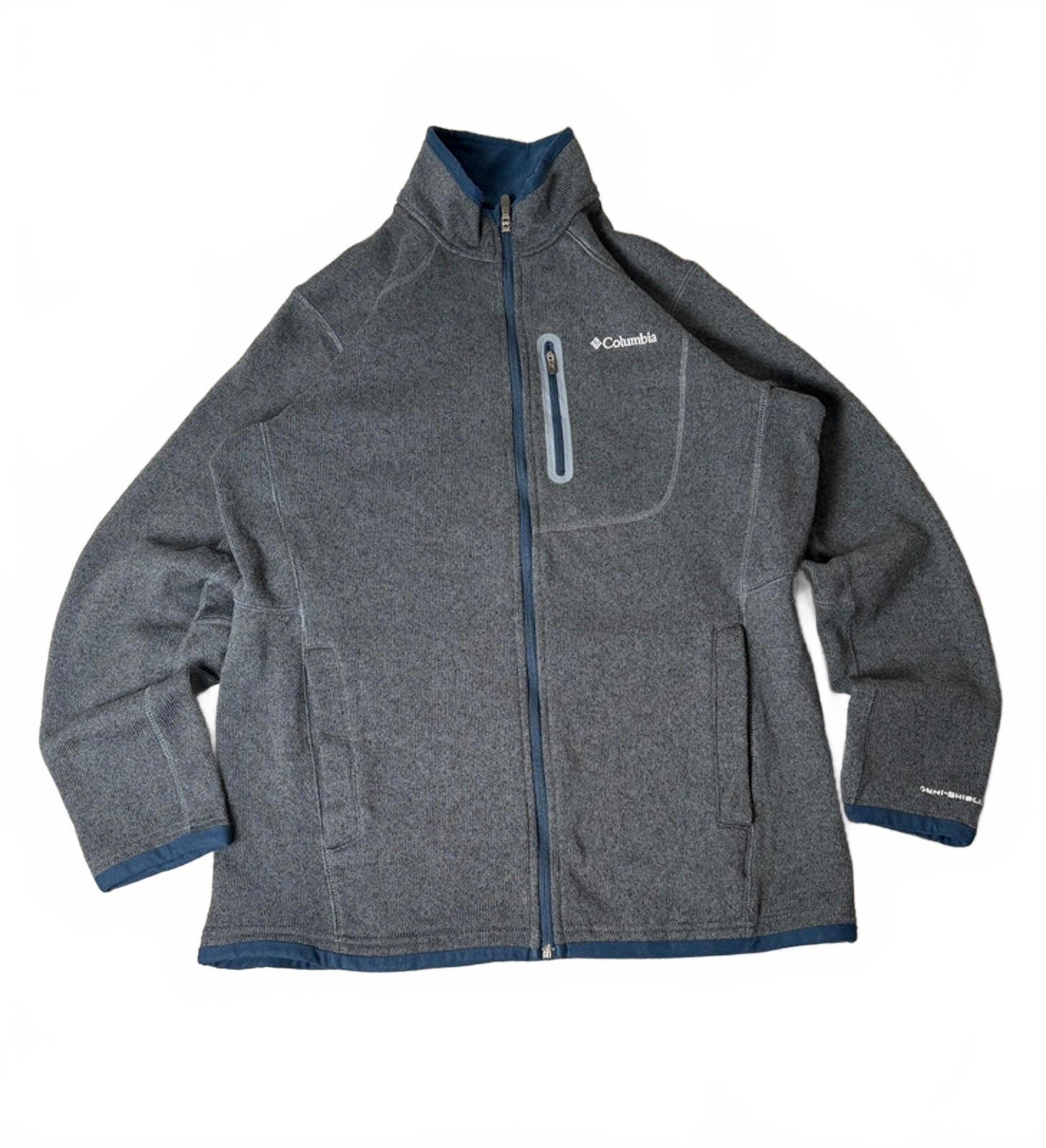 Columbia Omni-Shield Full Zip Fleece Jacket Men’s (L) Grey Thick Outdoor Hiking