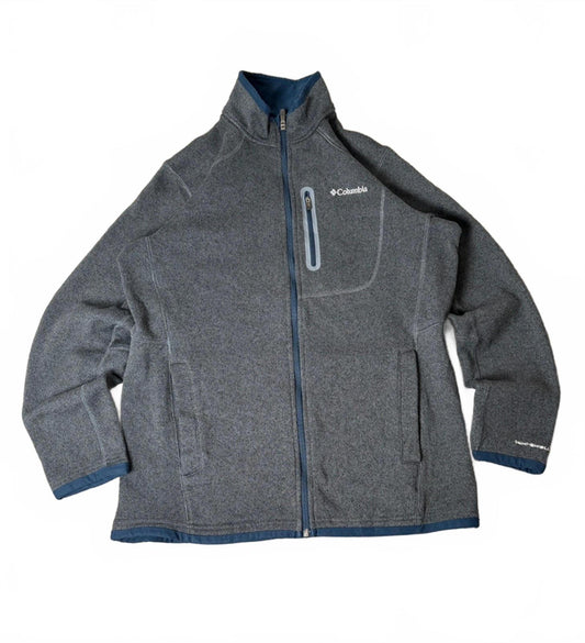 Columbia Omni-Shield Full Zip Fleece Jacket Men’s (L) Grey Thick Outdoor Hiking