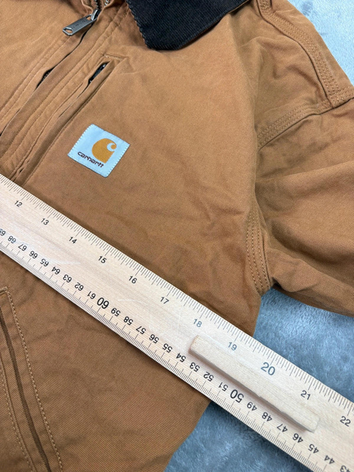 Carhartt Detroit Jacket Brown Loose Fit Small Canvas Workwear Coat