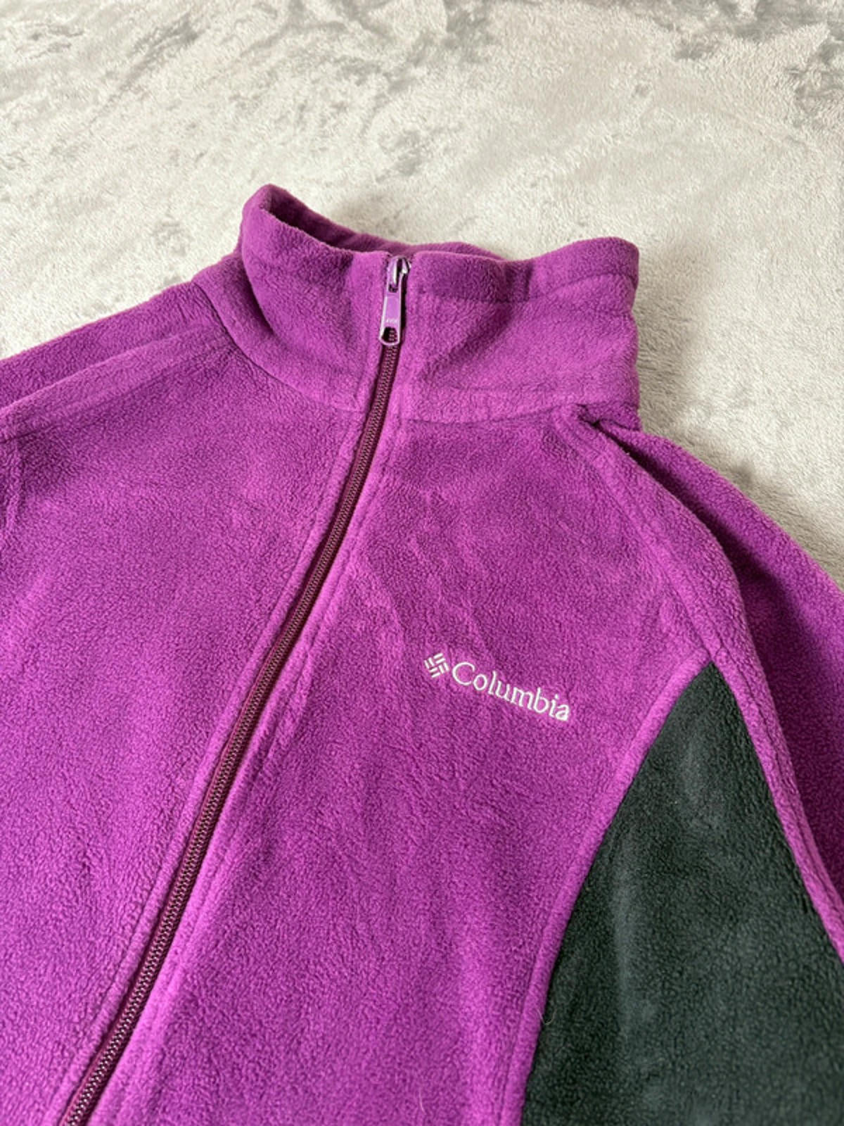Columbia Women’s Full Zip Fleece Jacket Purple Black Size XL – Outdoor Hiking