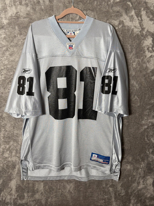 Vintage NFL Reebok Tim Brown 81 Oakland Raiders Jersey Men’s (L) Silver/Black