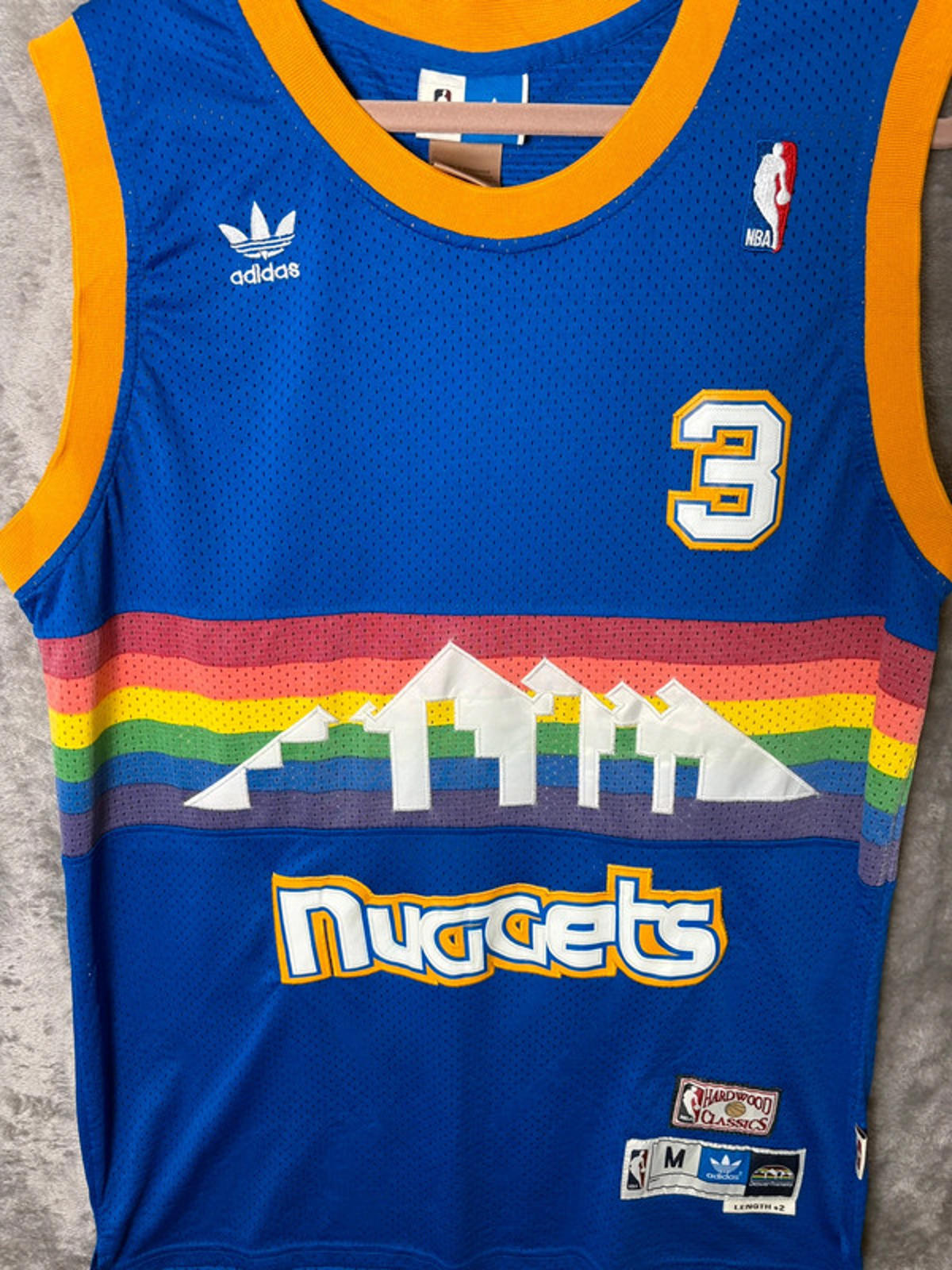 Adidas NBA Denver Nuggets Allen Iverson 3 Hardwood Classics Jersey M Embroidered