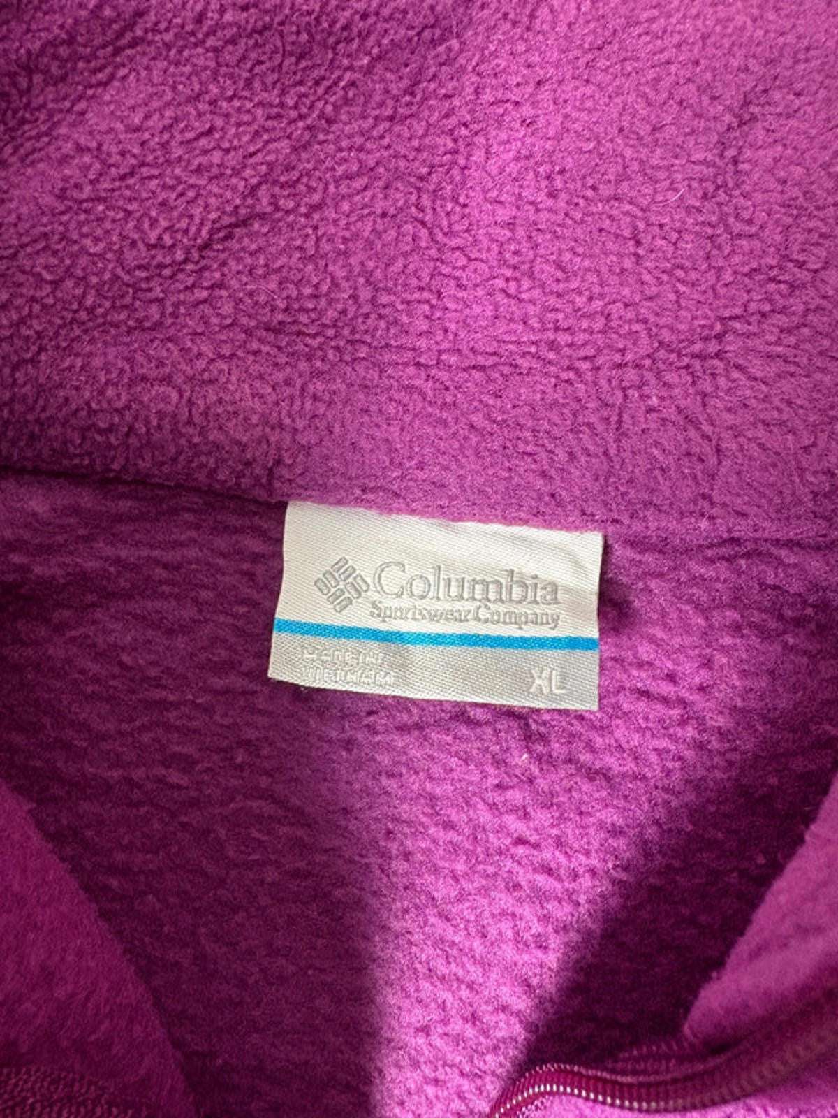 Columbia Women’s Full Zip Fleece Jacket Purple Black Size XL – Outdoor Hiking