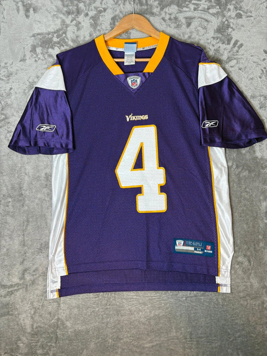 Vintage NFL Brett Favre Vikings Jersey Size M 2009 Reebok On Field Purple