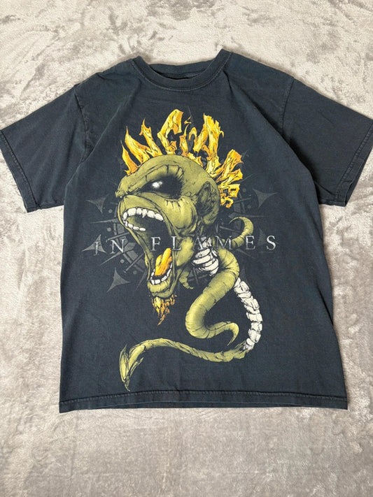 In Flames Band Tee Medium – Graphic Metalcore Shirt (Anvil)