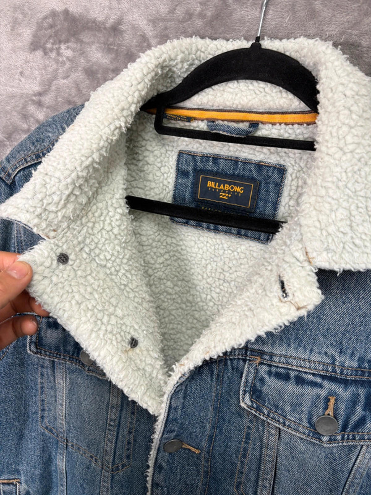 Billabong Surfplus Barlow Sherpa Denim Jacket (L) Men’s – Blue