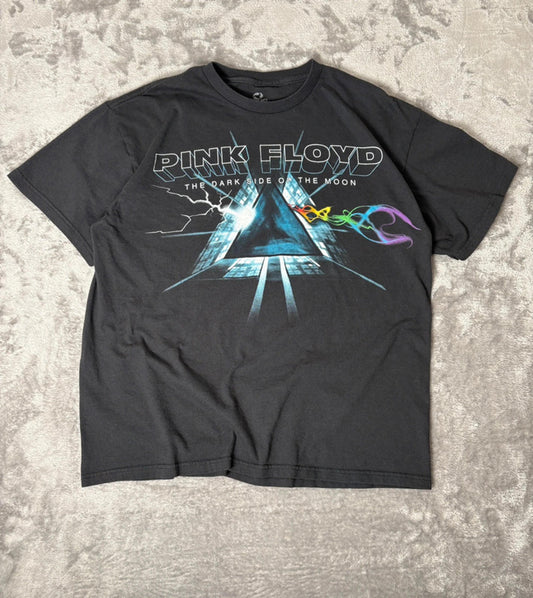 Pink Floyd Dark Side of the Moon Graphic Tee (L) Men’s Liquid Blue Black Rock Band Shirt