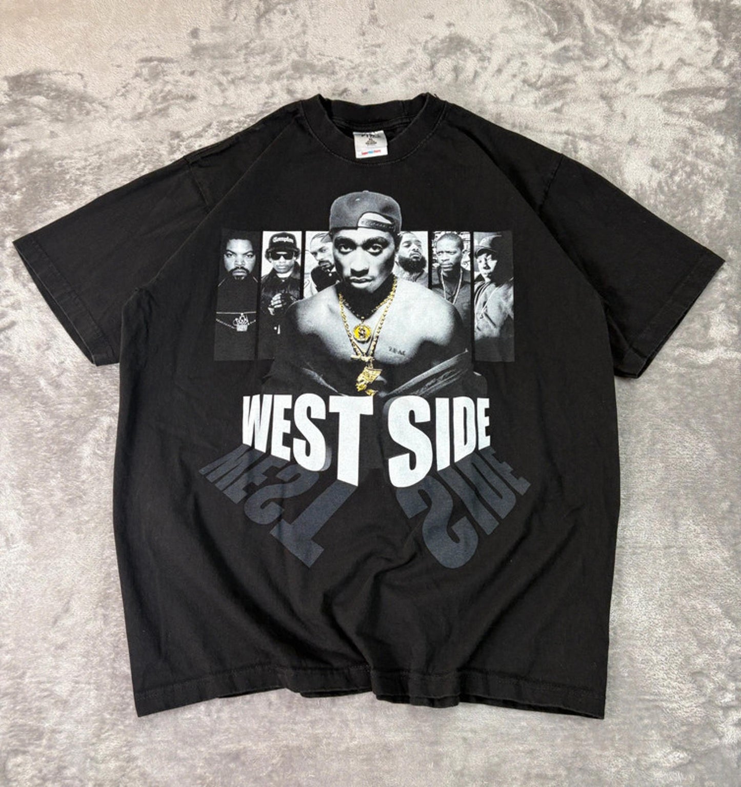 2Pac West Side Rap Tee (XL) Shaka Wear Heavyweight Vintage Style Hip Hop Graphic
