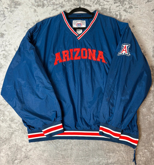 Vintage University of Arizona Windbreaker Jacket - Genuine Stuff - Blue/Red Mens XL
