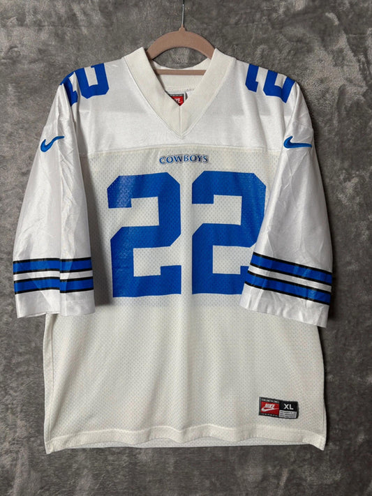 Vintage Nike Team NFL Dallas Cowboys 22 Emmitt Smith Jersey XL Young 90s Authent
