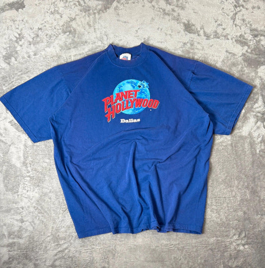 Vintage 90s Planet Hollywood Dallas T-Shirt Made in USA Double Stitch (XL)