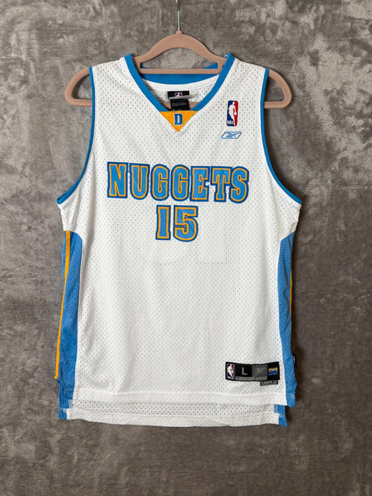 Denver Nuggets 15 Carmelo Anthony Reebok Swingman Jersey(L Y 14-16  Fits Adult S