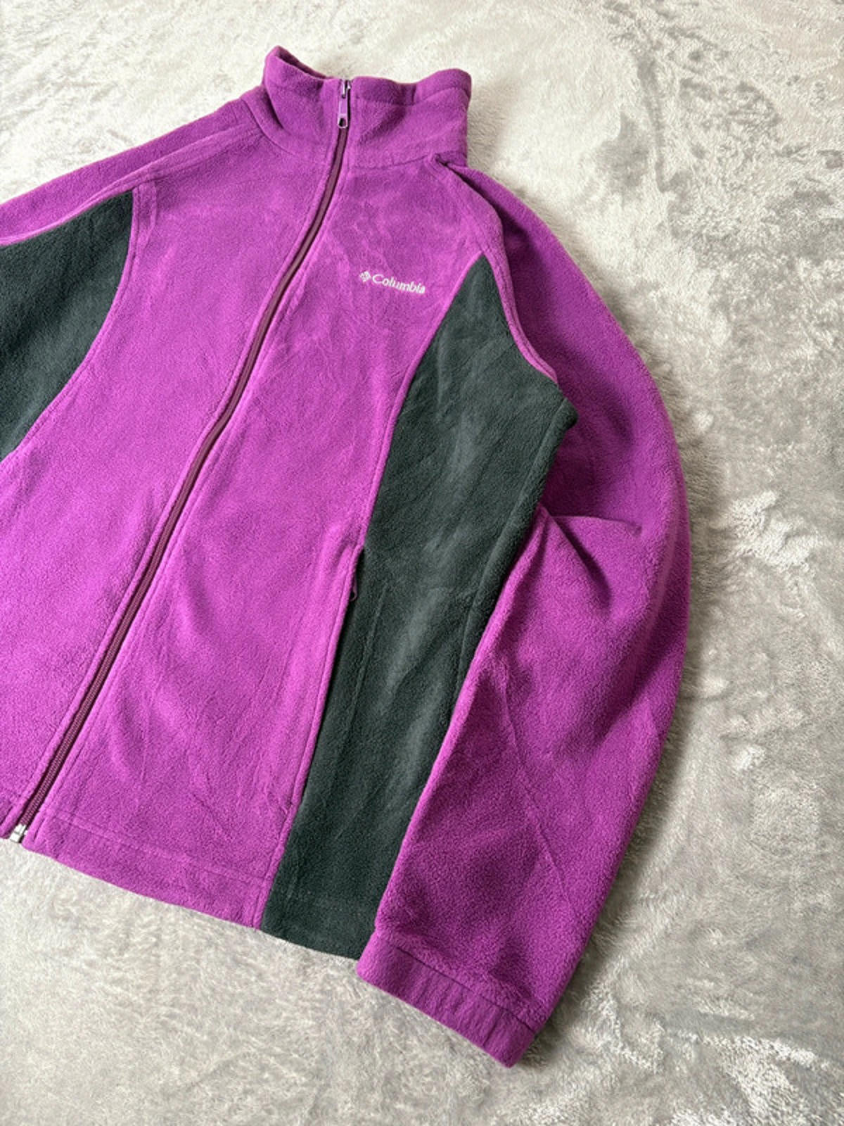Columbia Women’s Full Zip Fleece Jacket Purple Black Size XL – Outdoor Hiking