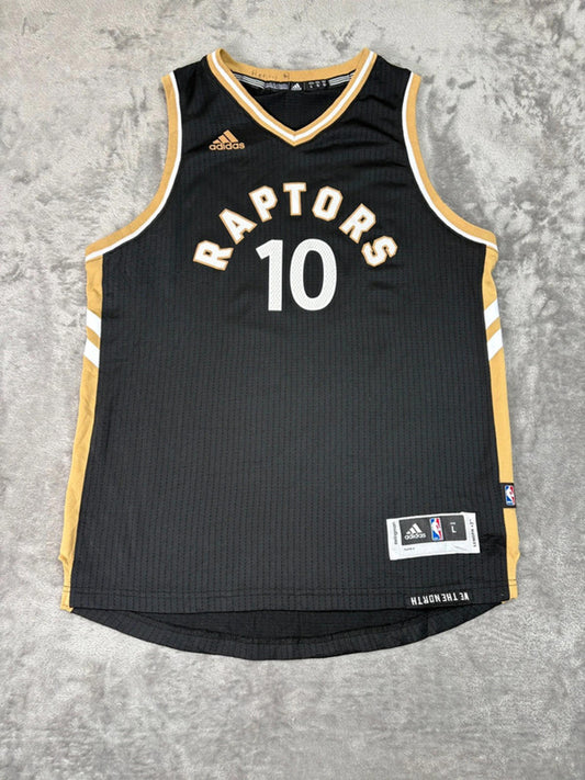 Adidas NBA Toronto Raptors DeRozan 10 Jersey Black/Gold Large Fits S/M