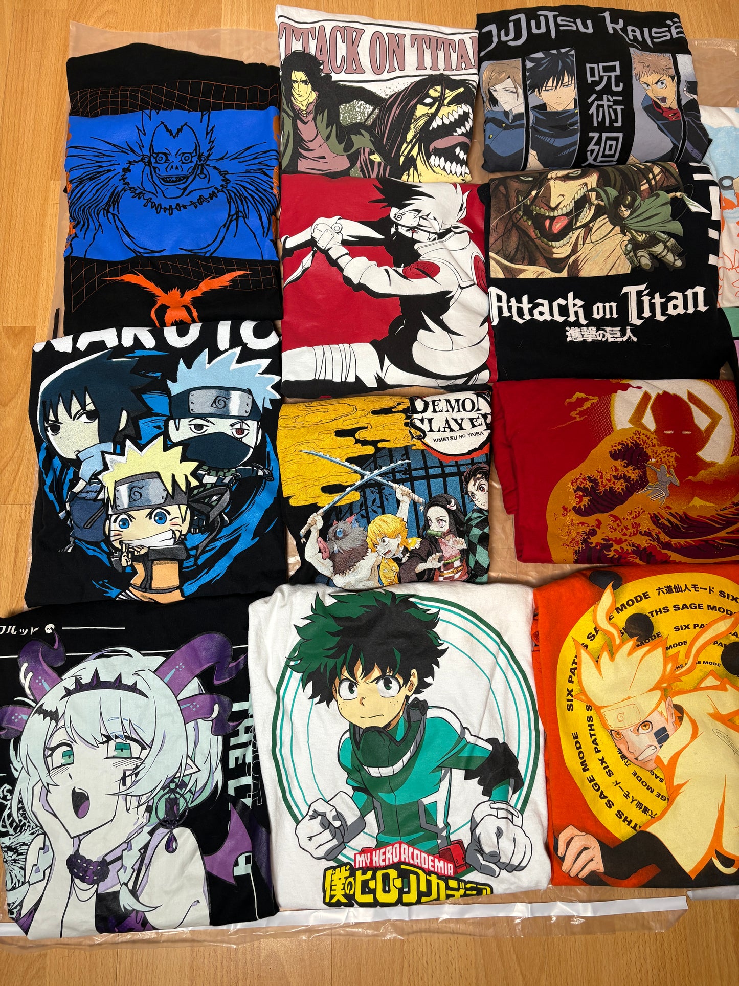 Anime Graphic T-Shirt Mystery Bundle (15Tees – Mixed Sizes & Graphics, Grade A)