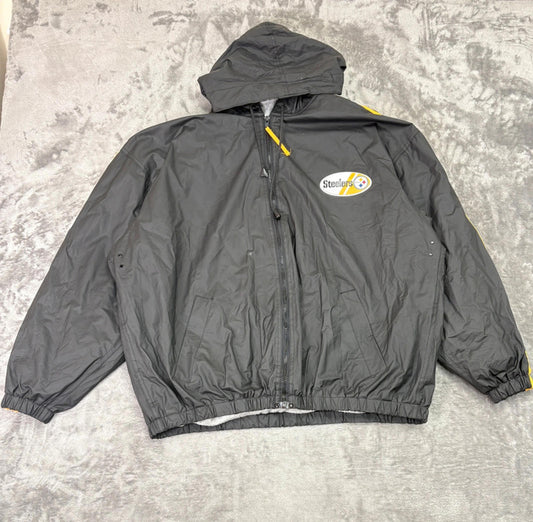 Vintage NFL Pittsburgh Steelers Game Day Hooded Jacket (XL) Black / Yellow