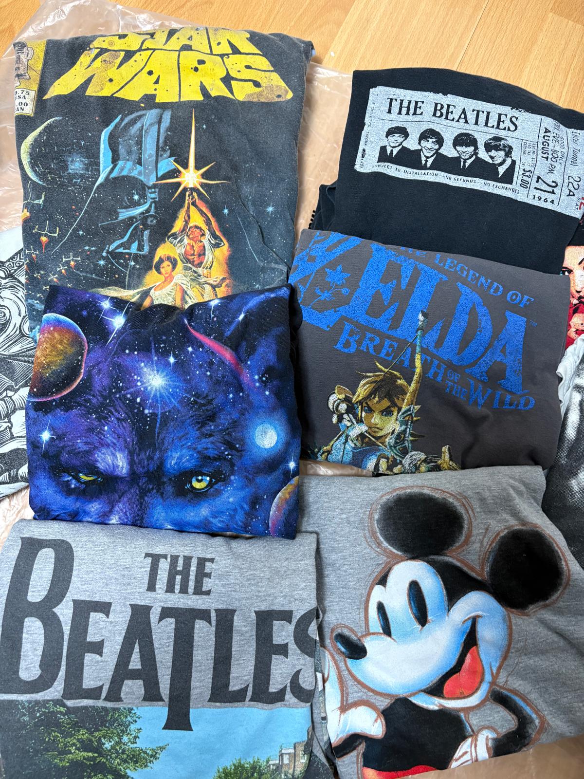 15x Graphic Tees Wholesale Lot | Washed & Ready | Band, Marvel, Star Wars, Tie-Dye