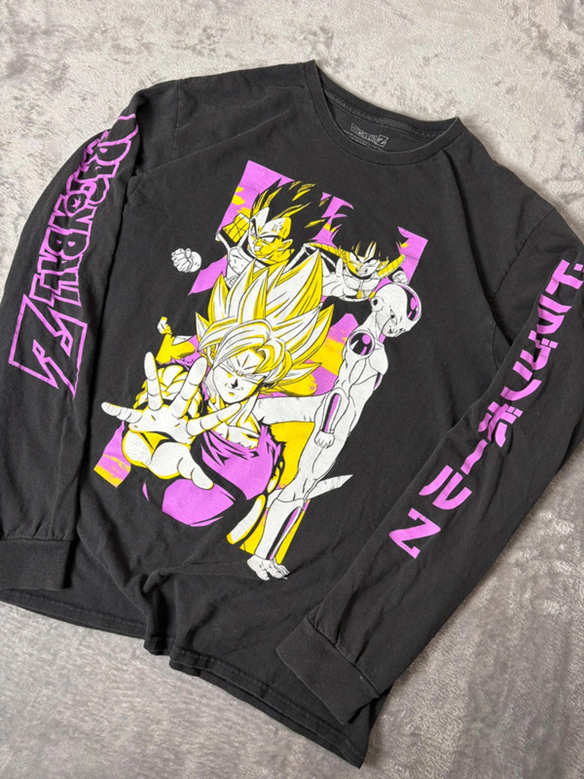 Dragon Ball Z Long Sleeve T-Shirt (S/M) Black Goku Vegeta Frieza Anime
