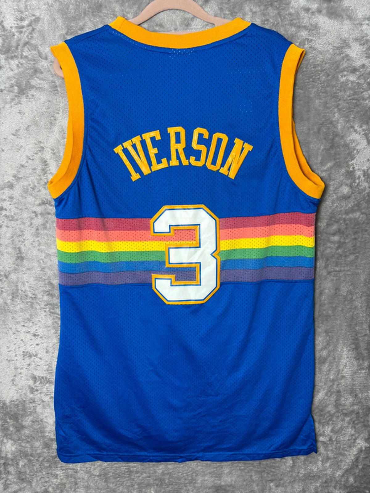 Adidas NBA Denver Nuggets Allen Iverson 3 Hardwood Classics Jersey M Embroidered