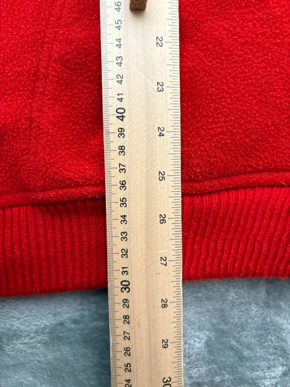 Vintage Hot Stuff Red Fleece Knit Panel 1/4 Zip Pullover Jumper Men’s Large