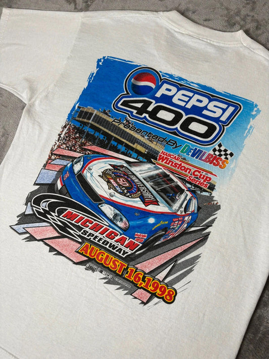 Competitors View Vintage 1998 Nascar Pepsi 400 Michigan Speedway Racing Size L