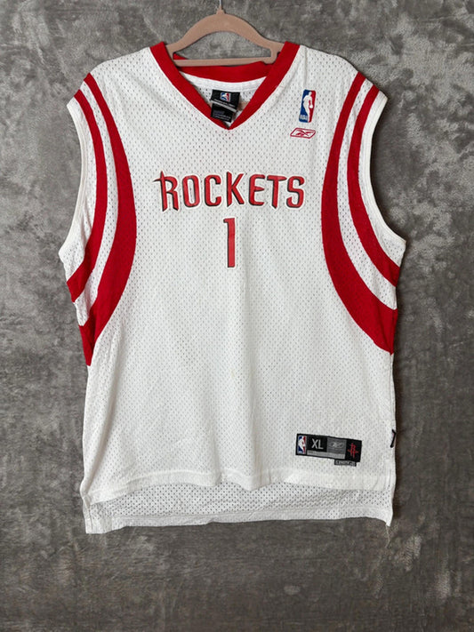 Vintage Reebok NBA Houston Rockets Tracy McGrady 1 Jersey (XL) Men’s White Red