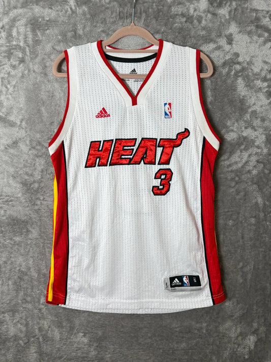 Adidas NBA Miami Heat Dwyane Wade 3 Jersey (S) White Red Climacool
