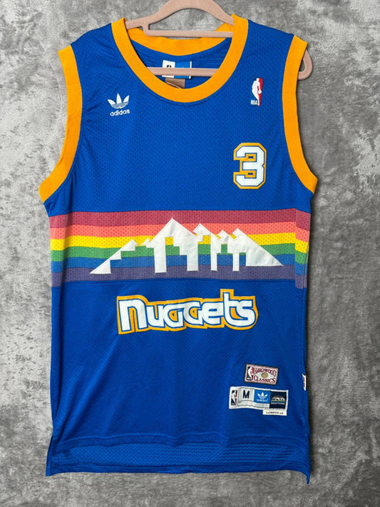 Adidas NBA Denver Nuggets Allen Iverson 3 Hardwood Classics Jersey M Embroidered