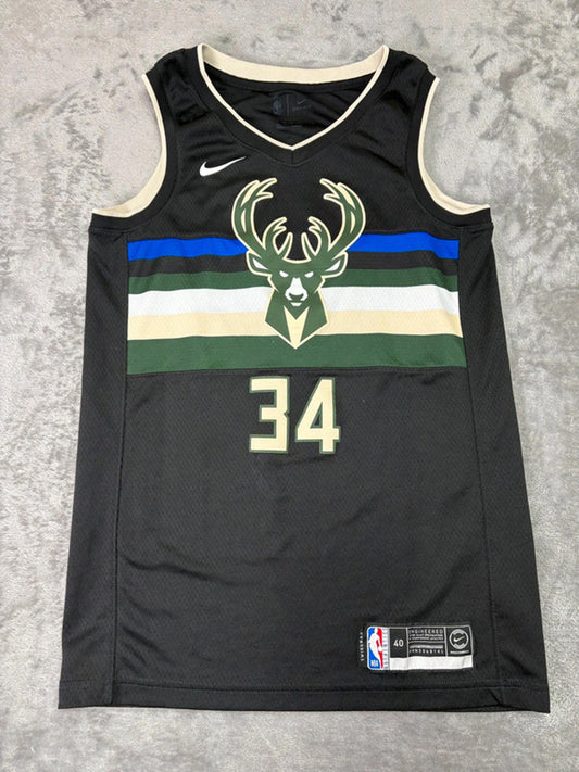 Nike NBA Milwaukee Bucks Giannis Antetokounmpo 34 Jersey Small Black City Editio