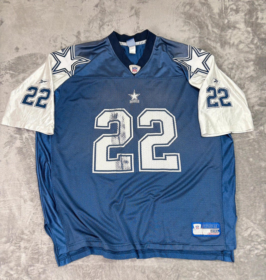 Vintage Reebok NFL Dallas Cowboys Emmitt Smith 22 Jersey (2XL) Men’s Blue/White
