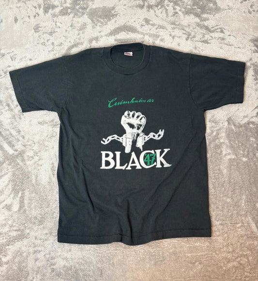 Vintage Black 47 Band T-Shirt (L) Single Stitch 90s Irish Punk Rock Cuimhnímid
