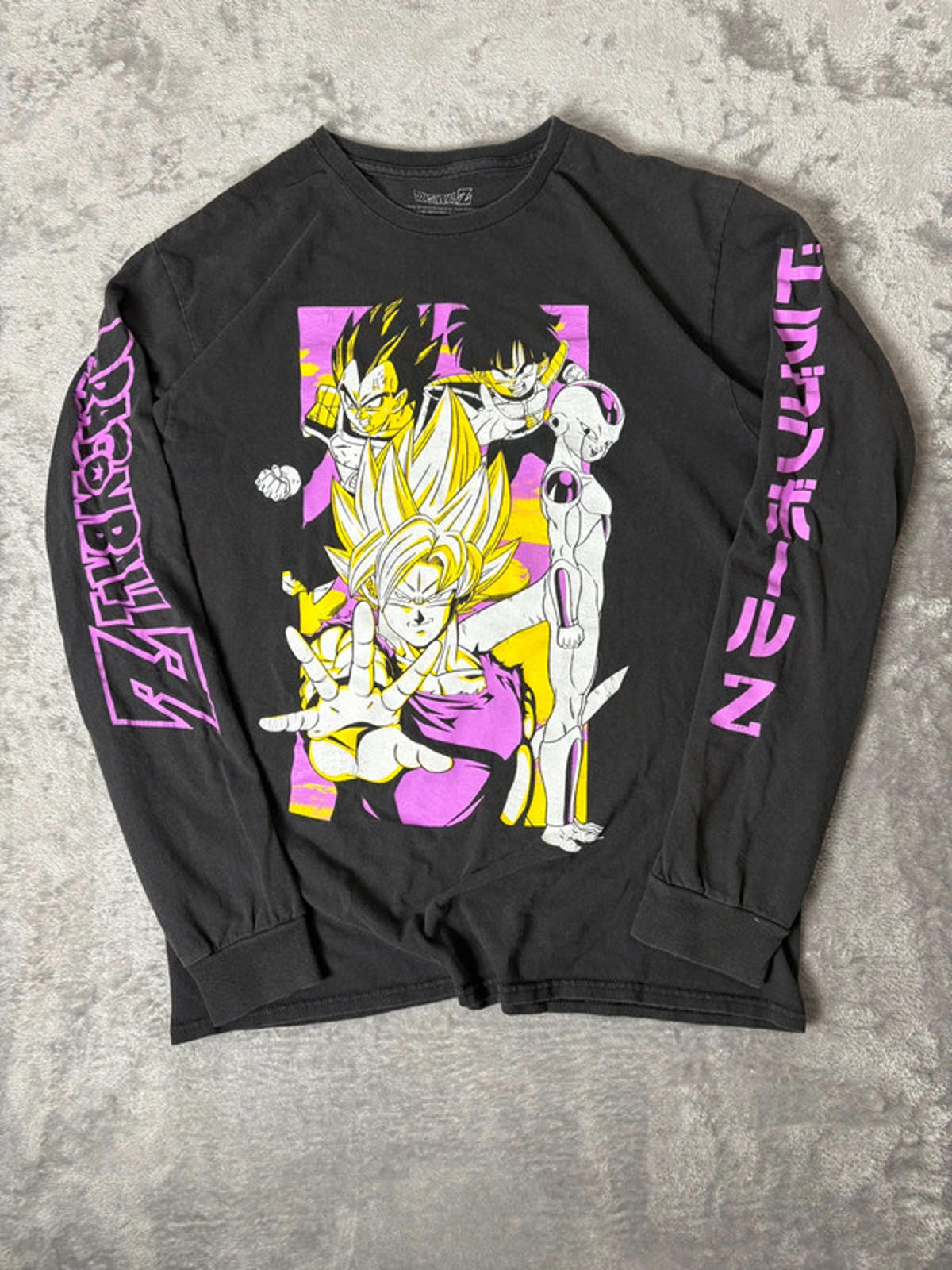 Dragon Ball Z Long Sleeve T-Shirt (S/M) Black Goku Vegeta Frieza Anime