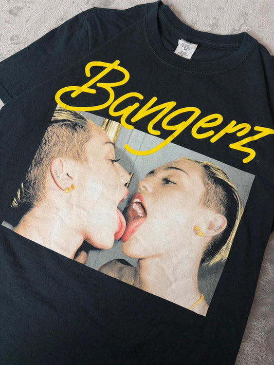 Miley Cyrus Bangerz Tour 2014 T-Shirt – Size S – Black – Vintage Concert Tee